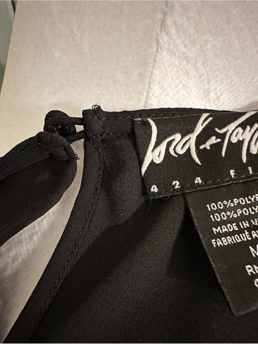 Lord & Taylor Black Long-Sleeve Scoop Neck Blouse - Picture 2 of 3